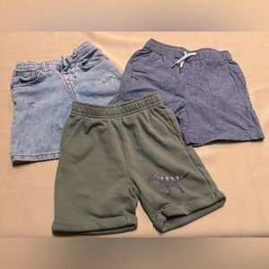 Lot of 3 - Boys Shorts 5T -‎ 6 Drawstring Denim Pockets Tommy Bahama Dinosaur